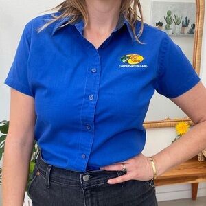 Royal blue bass pro shop button up short sleeve t